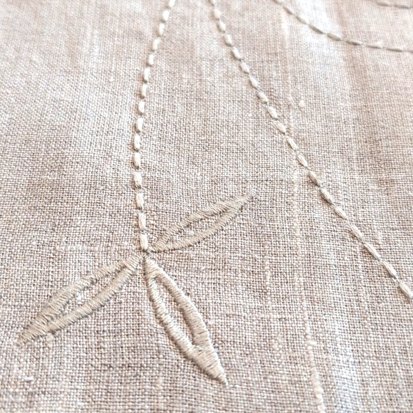 VTG Irish linen oatmeal oversized embroidered neutral jacket. EDWARD. Large. - Picture 10 of 12